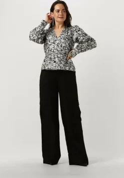 zwarte second female blouses doodle wrap blouse