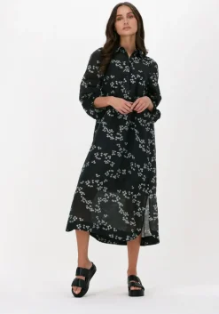 zwarte second female midi jurk davida new dress