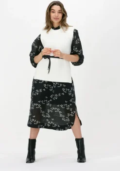 zwarte second female midi jurk davida new dress