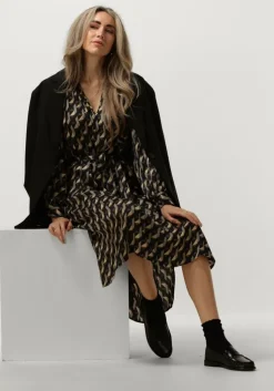 zwarte second female midi jurk hopi dress
