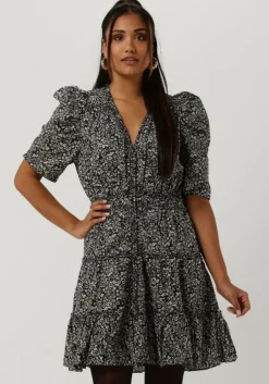 zwarte second female mini jurk mikka waist dress