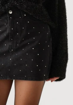 zwarte second female minirok jayden denim skirt