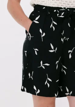 zwarte selected femme broeken slfilva hw wide shorts