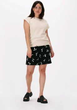 zwarte selected femme broeken slfilva hw wide shorts