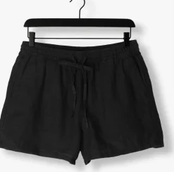 zwarte selected femme broeken slflinnie mw linen shorts