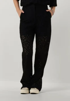 zwarte selected femme flared broek slfkarola hw flared lace pant