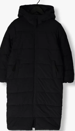 zwarte selected femme gewatteerde jas slfjanina long puffer coat