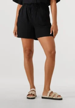 zwarte selected femme korte broek slfluisa mw string shorts b