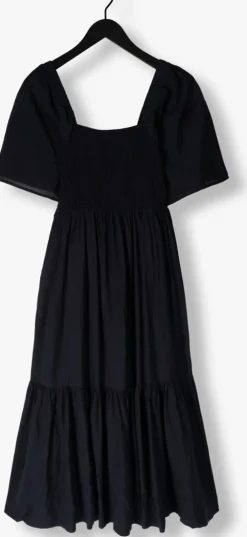 zwarte selected femme maxi jurk slfdora ss ankle dress