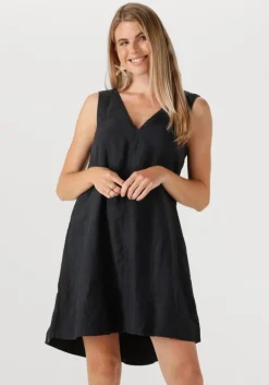 zwarte selected femme mini jurk slflinna sl short linen dress