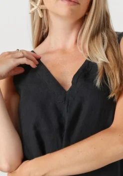 zwarte selected femme mini jurk slflinna sl short linen dress