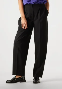 zwarte selected femme pantalon slfeloise hw barrel pant