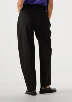 zwarte selected femme pantalon slfeloise hw barrel pant
