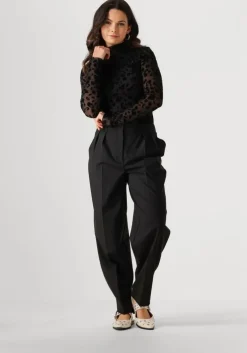 zwarte selected femme pantalon slfeloise hw barrel pant