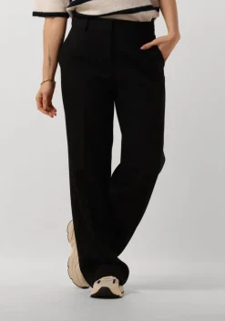 zwarte selected femme pantalon slfrita mw wide pant fd