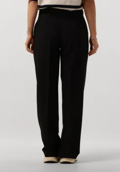 zwarte selected femme pantalon slfrita mw wide pant fd