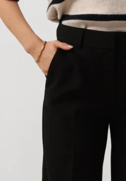 zwarte selected femme pantalon slfrita mw wide pant fd