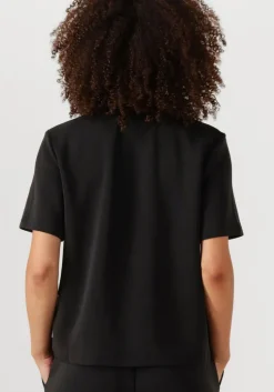 zwarte selected femme top slftenny ss boxy o-neck