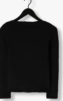 zwarte selected femme tops & t-shirts slfsimi ls o-neck top