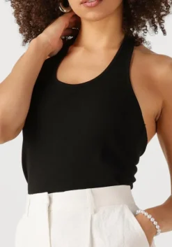 zwarte selected femme top slfanna sl halterneck top