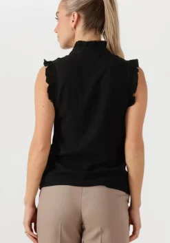 zwarte selected femme top slfviva sl ruffle top