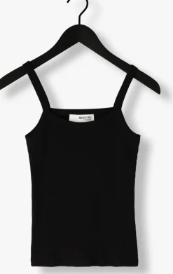zwarte selected femme top slfcelica anna strap tank top