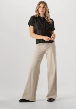 zwarte selected femme top slfiris ss o-neck top