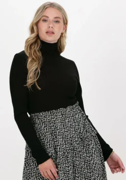 zwarte selected femme trui slfcostina ls knit rib rollnec