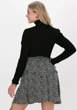 zwarte selected femme trui slfcostina ls knit rib rollnec