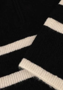 zwarte selected femme trui slfmaline ls knit half zip