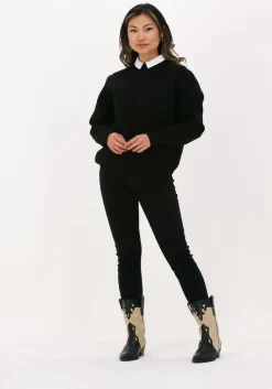 zwarte selected femme trui slfcali ls knit crop b