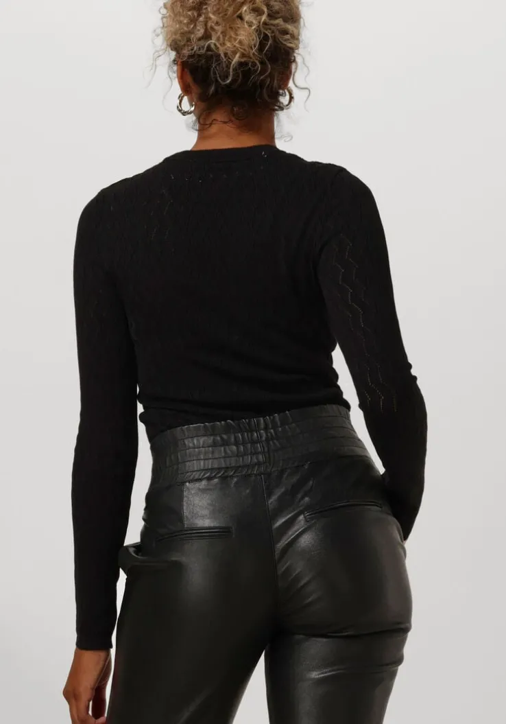 zwarte selected femme trui slfcabala ls knit o-neck