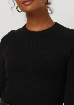 zwarte selected femme trui slfcabala ls knit o-neck