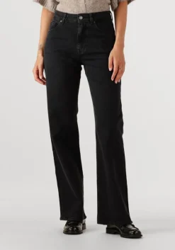 zwarte selected femme wide jeans slfwide bea-kori mw jeans