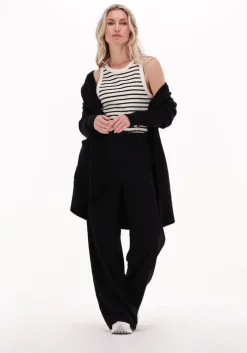 zwarte selected femme wijde broek tinni-relaxed mw wide pant b