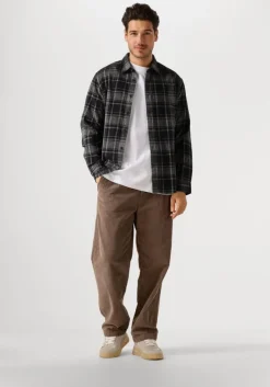zwarte selected homme casual overhemd slhreg-owen flannel mix shirt