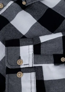 zwarte selected homme casual overhemd slimflannel shirt ls w naw