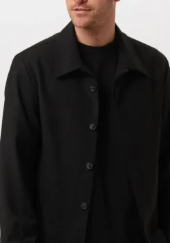 zwarte selected homme overshirt slh-kent wool hybrid blz