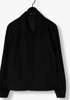 zwarte selected homme overshirt slh-kent wool hybrid blz