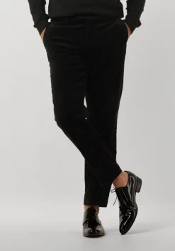 zwarte selected homme pantalon slhslim-hale velvet trs