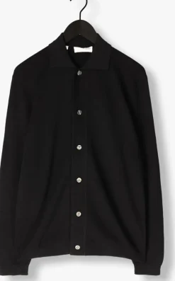 zwarte selected homme truien/vesten lshtray ls knit merino butten cardigan