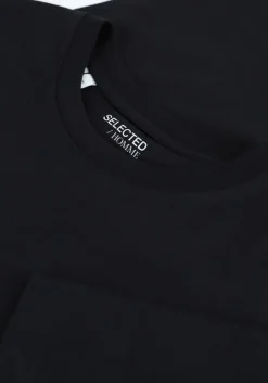 zwarte selected homme t-shirt slhnormani180 ss o-neck tee
