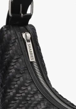 zwarte shabbies schoudertas platanino herringbone