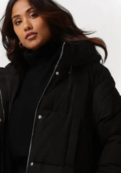 zwarte silvian heach gewatteerde jas long down jacket ibar