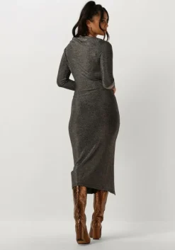 zwarte silvian heach midi jurk vestito med/m.dress