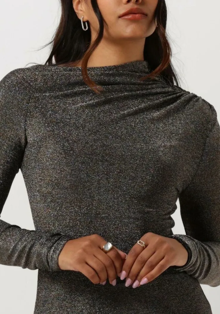 zwarte silvian heach midi jurk vestito med/m.dress