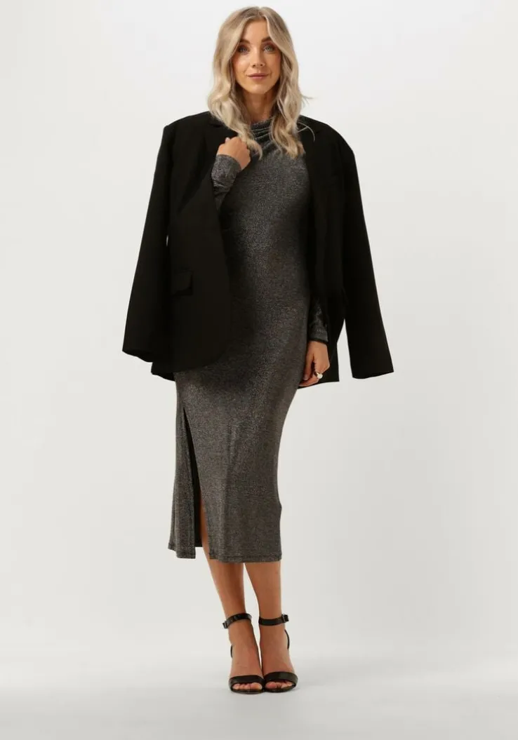 zwarte silvian heach midi jurk vestito med/m.dress