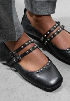 zwarte stefano lauran ballerina's bailarina arrugada