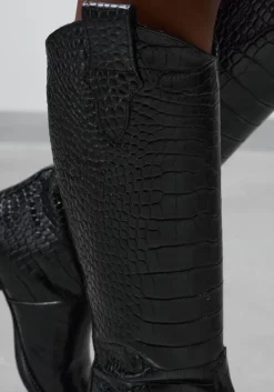 zwarte stefano lauran hoge laarzen 702-08