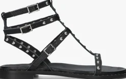 zwarte stefano lauran platte sandalen 24202